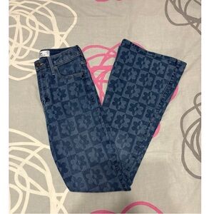 Hollister Blue Floral Straight Leg Jeans